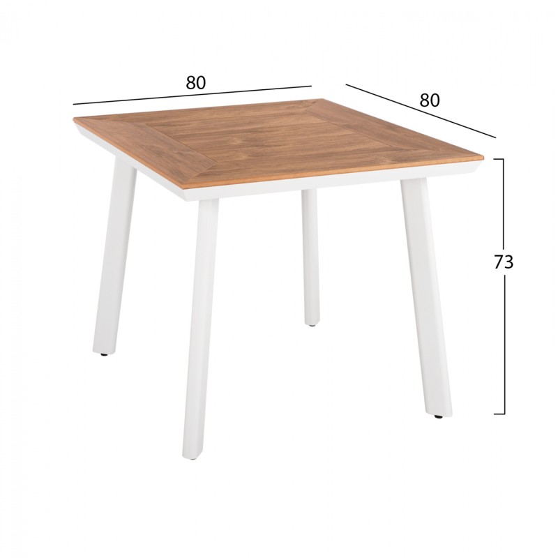 ΣΕΤ ΤΡΑΠΕΖΑΡΙΑ ART MAISON BLAZIKEN 3ΤΜΧ ΤΡΑΠΕΖΙ ΑΛΟΥΜΙΝΙΟΥ 80X80 & ΠΟΛΥΘΡΟΝΕΣ ΛΕΥΚΕΣ