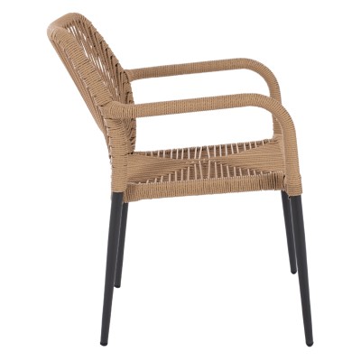 ΠΟΛΥΘΡΟΝΑ ART MAISON YORKES ΑΛΟΥΜΙΝΙΟΥ ΓΚΡΙ ΜΕ ΣΧΟΙΝΙ PE ΜΠΕΖ 55x63x82 εκ.