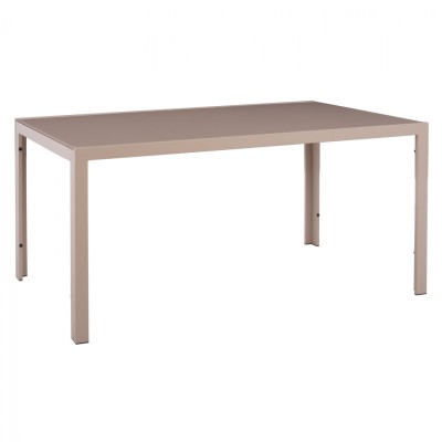 ΤΡΑΠΕΖΙ ΜΕΤΑΛΛΙΚΟ ART MAISON LEGION ΟΡΘΟΓΩΝΙΟ ΚΑΠΟΥΤΣΙΝΟ ΜΕ ΓΥΑΛΙ ΚΑΠΟΥΤΣΙΝΟ 150X90Χ75Υεκ.