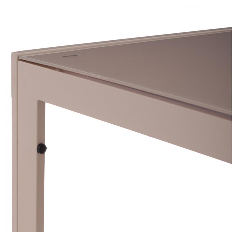 ΤΡΑΠΕΖΙ ΜΕΤΑΛΛΙΚΟ ART MAISON LEGION ΟΡΘΟΓΩΝΙΟ ΚΑΠΟΥΤΣΙΝΟ ΜΕ ΓΥΑΛΙ ΚΑΠΟΥΤΣΙΝΟ 150X90Χ75Υεκ.