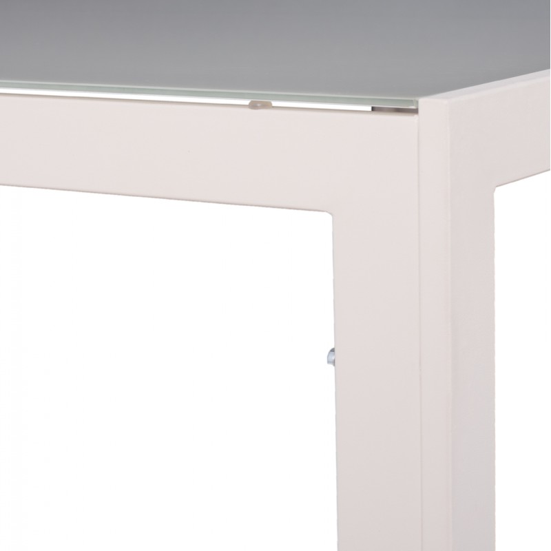 ΤΡΑΠΕΖΙ ΜΕΤΑΛΛΙΚΟ ART MAISON LEGION ΟΡΘΟΓΩΝΙΟ ΛΕΥΚΟ ΠΑΓΟΥ ΜΕ ΓΥΑΛΙ 150X90Χ75Υ εκ.