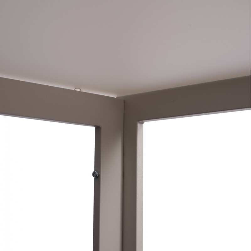 ΤΡΑΠΕΖΙ ΜΕΤΑΛΛΙΚΟ ART MAISON LEGION ΟΡΘΟΓΩΝΙΟ ΛΕΥΚΟ ΠΑΓΟΥ ΜΕ ΓΥΑΛΙ 150X90Χ75Υ εκ.