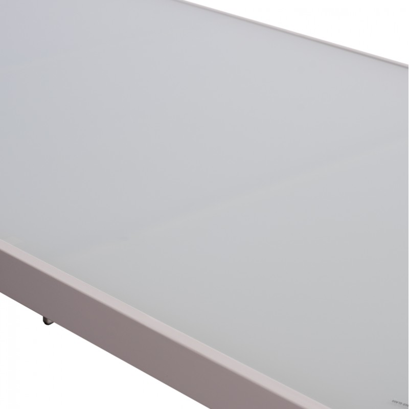 ΤΡΑΠΕΖΙ ΜΕΤΑΛΛΙΚΟ ART MAISON LEGION ΟΡΘΟΓΩΝΙΟ ΛΕΥΚΟ ΠΑΓΟΥ ΜΕ ΓΥΑΛΙ 150X90Χ75Υ εκ.