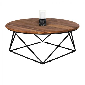 ΤΡΑΠΕΖΙ ΣΑΛΟΝΙΟΥ ART MAISON ALHAMBRA - BLACK WALNUT (Φ90X36,5εκ.)