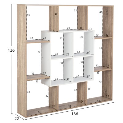 ΒΙΒΛΙΟΘΗΚΗ Art Maison Hinton - Sonama White (136x22x136εκ.) ΒΙΒΛΙΟΘΗΚΗ Art Maison Hinton - Sonama White (136x22x136εκ.)