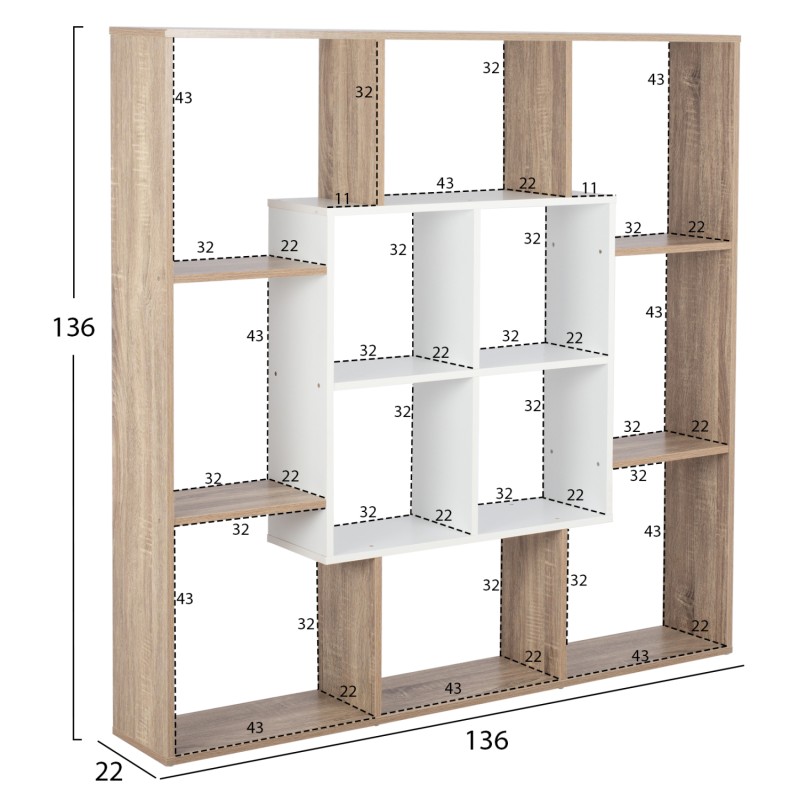 ΒΙΒΛΙΟΘΗΚΗ Art Maison Hinton - Sonama White (136x22x136εκ.) ΒΙΒΛΙΟΘΗΚΗ Art Maison Hinton - Sonama White (136x22x136εκ.)