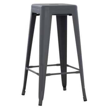 ΣΚΑΜΠΟ BAR ΜΕΤΑΛΛΙΚΟ ART MAISON GNUCI ΣΕ ΓΚΡΙ 43x43x78εκ.