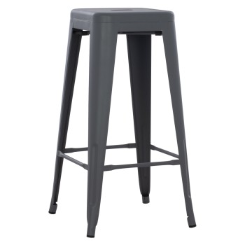 ΣΚΑΜΠΟ BAR ΜΕΤΑΛΛΙΚΟ ART MAISON GNUCI ΣΕ ΓΚΡΙ 43x43x78εκ.