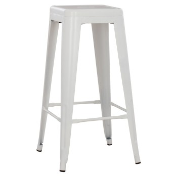 ΣΚΑΜΠΟ BAR ΜΕΤΑΛΛΙΚΟ ART MAISON GNUCI ΣΕ ΛΕΥΚΟ ΜΑΤ 43x43x78 εκ.