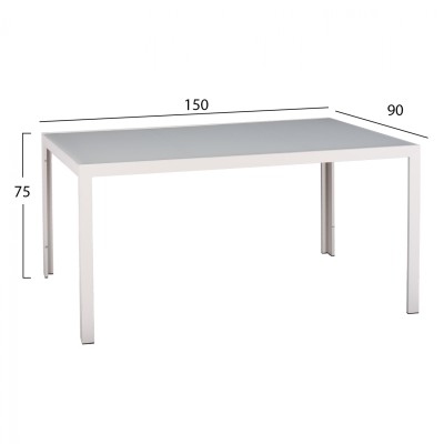 ΣΕΤ ΤΡΑΠΕΖΑΡΙΑΣ ART MAISON BOLTUND 5ΤΜΧ ΤΡΑΠ. 150Χ90 & ΠΟΛ/ΝΕΣ ΑΛΟΥΜΙΝΙΟΥ ΜΕ POLYWOOD ΛΕΥΚΕΣ