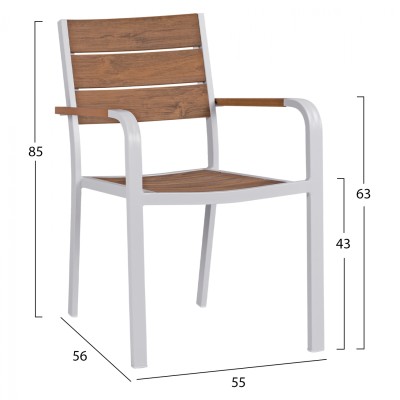 ΣΕΤ ΤΡΑΠΕΖΑΡΙΑΣ ART MAISON BOLTUND 5ΤΜΧ ΤΡΑΠ. 150Χ90 & ΠΟΛ/ΝΕΣ ΑΛΟΥΜΙΝΙΟΥ ΜΕ POLYWOOD ΛΕΥΚΕΣ