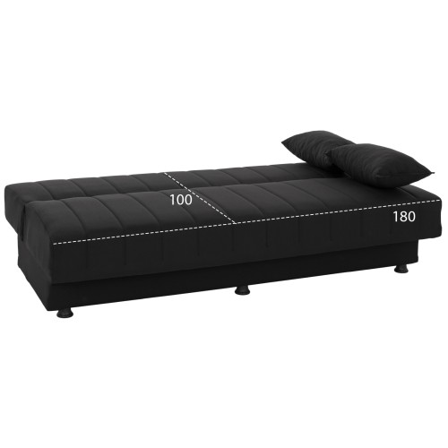 Καναπές Κρεβάτι Τριθέσιος Art Maison Montgomery - Black (180x72x77εκ.)