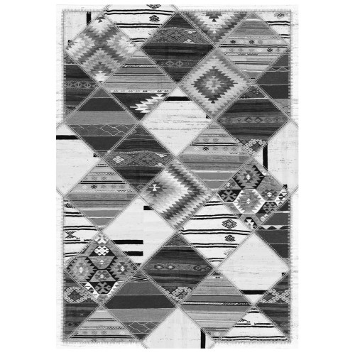 ΧΑΛΙ ΣΑΛΟΝΙΟΥ ΜΕ ΚΡΟΣΙΑ Art Maison Reston - Black Gray Shapes (160x230εκ.)