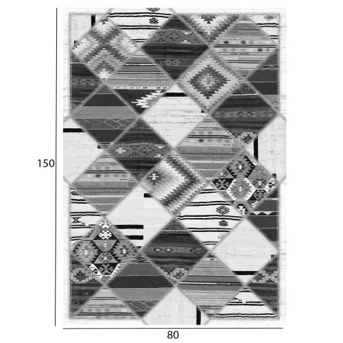 ΧΑΛΙ ΣΑΛΟΝΙΟΥ ΜΕ ΚΡΟΣΙΑ Art Maison Reston - Black Gray Shapes (80x150εκ.)