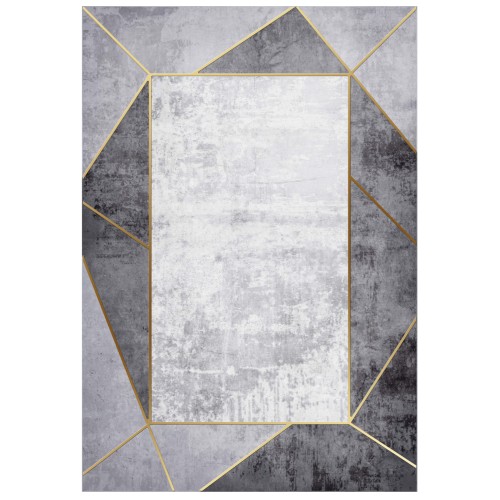ΧΑΛΙ ΣΑΛΟΝΙΟΥ ΜΕ ΚΡΟΣΙΑ Art Maison Reston - Gray White Shapes (120x170εκ.)