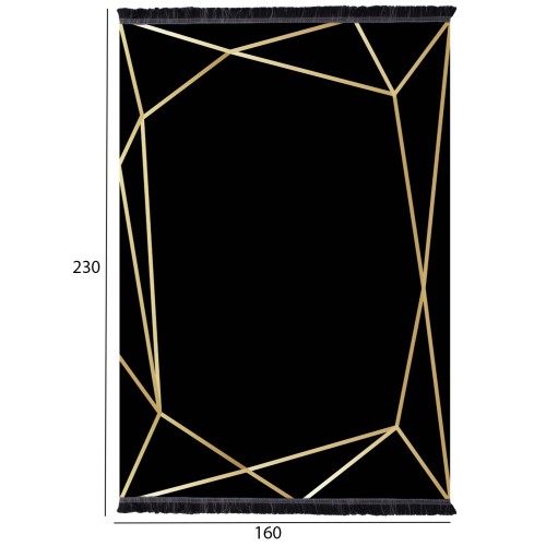 ΧΑΛΙ ΣΑΛΟΝΙΟΥ ΜΕ ΚΡΟΣΙΑ Art Maison Reston - Black Gold (160x230εκ.)