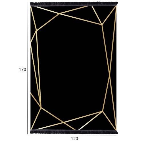 ΧΑΛΙ ΣΑΛΟΝΙΟΥ ΜΕ ΚΡΟΣΙΑ Art Maison Reston - Black Gold (120x170εκ.)