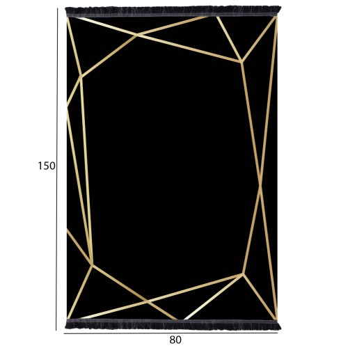 ΧΑΛΙ ΣΑΛΟΝΙΟΥ ΜΕ ΚΡΟΣΙΑ Art Maison Reston - Black Gold (80x150εκ.)