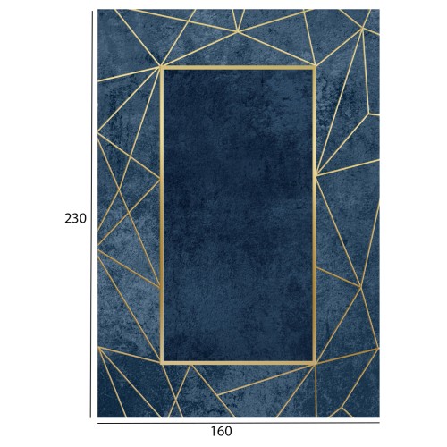 ΧΑΛΙ ΣΑΛΟΝΙΟΥ ΜΕ ΚΡΟΣΙΑ Art Maison Reston - Blue Gold (160x230εκ.)