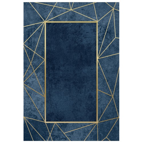 ΧΑΛΙ ΣΑΛΟΝΙΟΥ ΜΕ ΚΡΟΣΙΑ Art Maison Reston - Blue Gold (120x170εκ.)