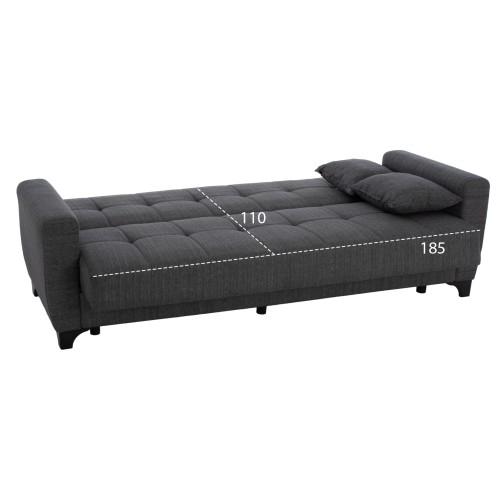 Καναπές Κρεβάτι Τριθέσιος Art Maison Florence - Gray (215x84x88εκ)