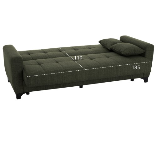 Καναπές Κρεβάτι Τριθέσιος Art Maison Florence - Dark Olive (215x84x88εκ.)