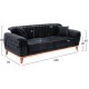 Καναπές Κρεβάτι Τριθέσιος Art Maison Demopolis - Black (240x95x80εκ.)
