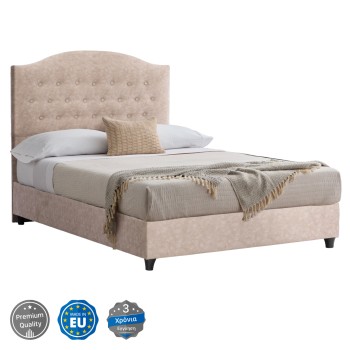ΚΡΕΒΑΤΙ ART MAISON POIPOLE ΑΠΟ ΜΠΕΖ ΥΦΑΣΜΑ NUBUCK ΓΙΑ ΣΤΡΩΜΑ 120x200 εκ.