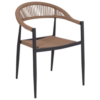 ΠΟΛΥΘΡΟΝΑ ΑΛΟΥΜΙΝΙΟΥ ART MAISON GAUNTLET ΑΝΘΡΑΚΙ PΕ RATTAN ΜΠΕΖ 55.5x58.5x78 εκ.