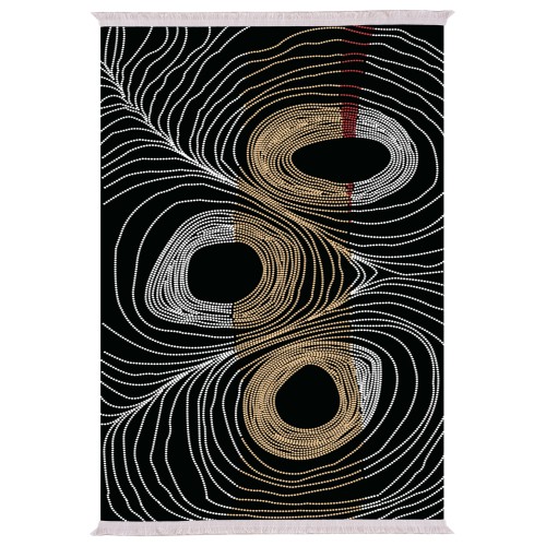 ΧΑΛΙ ΣΑΛΟΝΙΟΥ ΜΕ ΚΡΟΣΙΑ Art Maison Reston - Black Gold Circles (180x280εκ.)