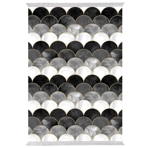 ΧΑΛΙ ΣΑΛΟΝΙΟΥ ΜΕ ΚΡΟΣΙΑ Art Maison Reston - Black White (120x170εκ.)