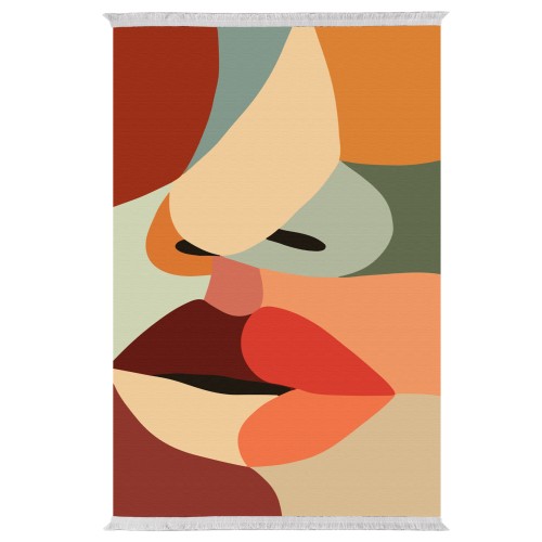 ΧΑΛΙ ΣΑΛΟΝΙΟΥ ΜΕ ΚΡΟΣΙΑ Art Maison Reston - Multicolor Lips (180x280εκ.)