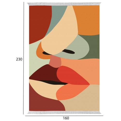 ΧΑΛΙ ΣΑΛΟΝΙΟΥ ΜΕ ΚΡΟΣΙΑ Art Maison Reston - Multicolor Lips (160x230εκ.)