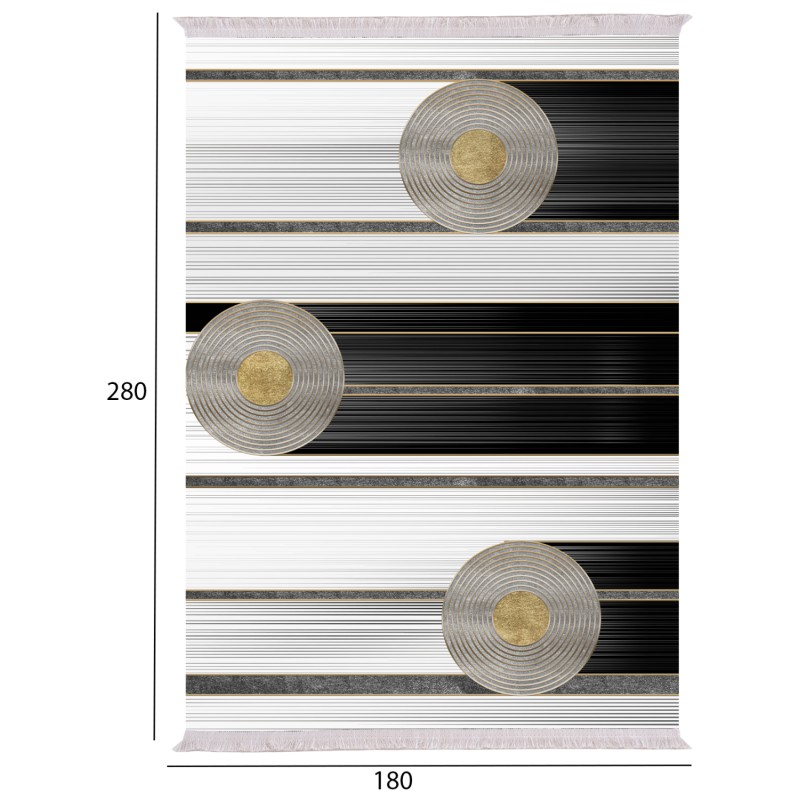 ΧΑΛΙ ΣΑΛΟΝΙΟΥ ΜΕ ΚΡΟΣΙΑ Art Maison Reston - White Black Gold (180x280εκ.) ΧΑΛΙ ΣΑΛΟΝΙΟΥ ΜΕ ΚΡΟΣΙΑ Art Maison Reston - White Black Gold (180x280εκ.)