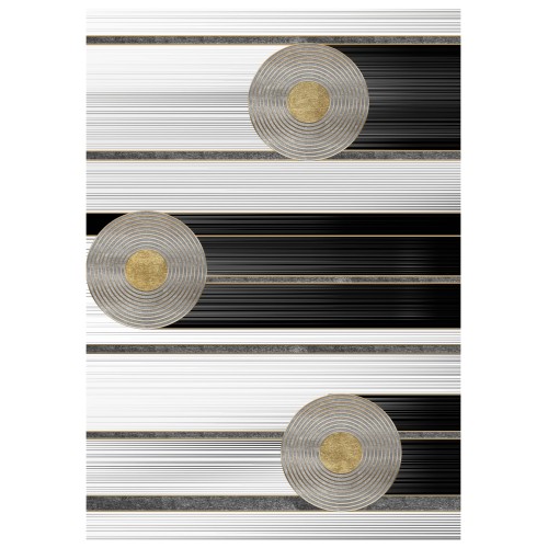 ΧΑΛΙ ΣΑΛΟΝΙΟΥ ΜΕ ΚΡΟΣΙΑ Art Maison Reston - White Black Gold (120x170εκ.)