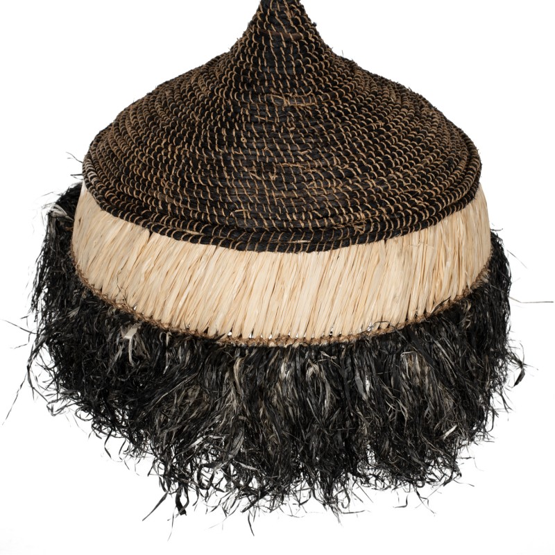 ΦΩΤΙΣΤΙΚΟ ΟΡΟΦΗΣ ART MAISON TERRAX ΑΠΟ ΙΝΕΣ ΣΙΖΑΛ ΚΑΙ ΑΜΠΑΚΑ ΣΕ ΦΥΣΙΚΟ-ΜΑΥΡΟ 50x50x60Yεκ.