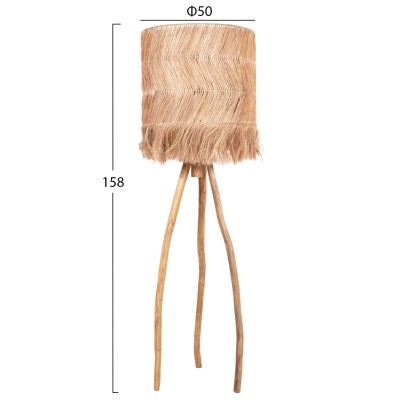 ΦΩΤΙΣΤΙΚΟ ΔΑΠΕΔΟΥ ART MAISON EZRA ΠΟΔΙΑ ΤΕΑΚ & ΚΑΠΕΛΟ ΙΝΕΣ ΑΜΠΑΚΑ ΦΥΣΙΚΟ ΧΡΩΜΑ Φ50x50-158Yεκ.