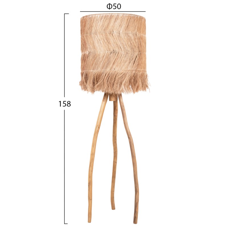 ΦΩΤΙΣΤΙΚΟ ΔΑΠΕΔΟΥ ART MAISON EZRA ΠΟΔΙΑ ΤΕΑΚ & ΚΑΠΕΛΟ ΙΝΕΣ ΑΜΠΑΚΑ ΦΥΣΙΚΟ ΧΡΩΜΑ Φ50x50-158Yεκ.