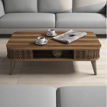 ΤΡΑΠΕΖΙ ΣΑΛΟΝΙΟΥ ART MAISON PETALUNA - WALNUT (105x60x36.6εκ.)