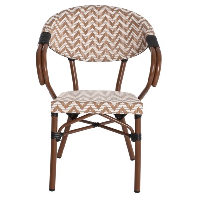 ΠΟΛΥΘΡΟΝΑ ART MAISON HELLION ΚΑΦΕ-ΛΕΥΚΟ 56,5x56,5x82 εκ.