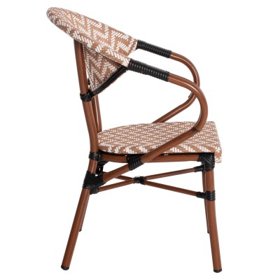 ΠΟΛΥΘΡΟΝΑ ART MAISON HELLION ΚΑΦΕ-ΛΕΥΚΟ 56,5x56,5x82 εκ.