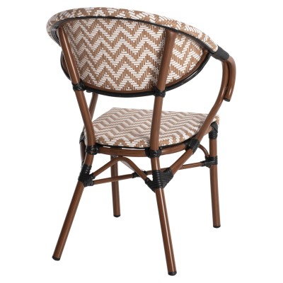 ΠΟΛΥΘΡΟΝΑ ART MAISON HELLION ΚΑΦΕ-ΛΕΥΚΟ 56,5x56,5x82 εκ.