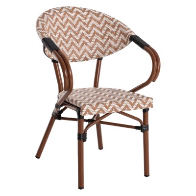 ΠΟΛΥΘΡΟΝΑ ART MAISON HELLION ΚΑΦΕ-ΛΕΥΚΟ 56,5x56,5x82 εκ.