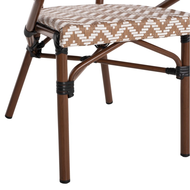 ΠΟΛΥΘΡΟΝΑ ART MAISON HELLION ΚΑΦΕ-ΛΕΥΚΟ 56,5x56,5x82 εκ.