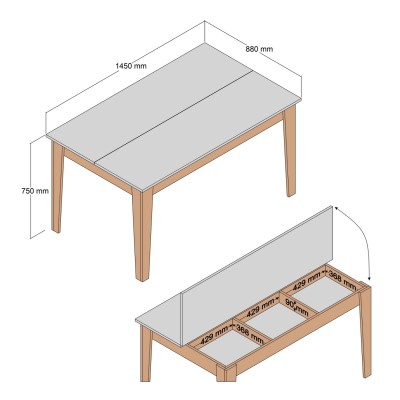 ΤΡΑΠΕΖΙ ΤΡΑΠΕΖΑΡΙΑΣ ART MAISON SOWNEY - WALNUT CHARCOAL (145x88x75Yεκ.)
