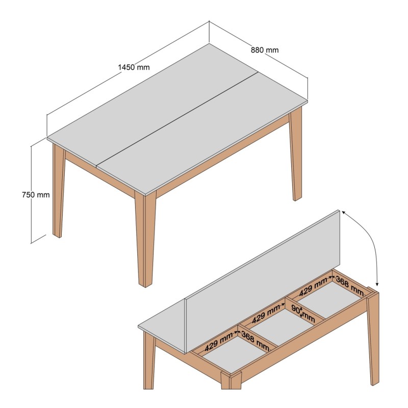 ΤΡΑΠΕΖΙ ΤΡΑΠΕΖΑΡΙΑΣ ART MAISON SOWNEY - WALNUT CHARCOAL (145x88x75Yεκ.)