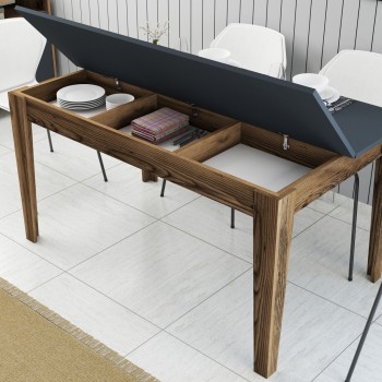 ΤΡΑΠΕΖΙ ΤΡΑΠΕΖΑΡΙΑΣ ART MAISON SOWNEY - WALNUT CHARCOAL (145x88x75Yεκ.)