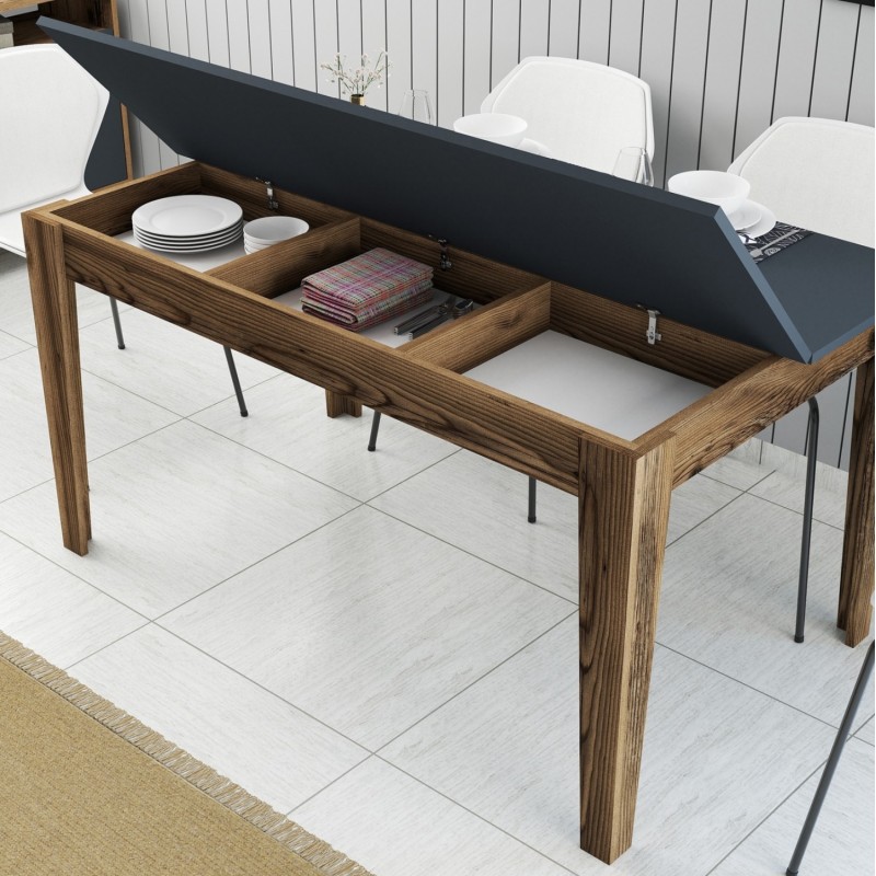 ΤΡΑΠΕΖΙ ΤΡΑΠΕΖΑΡΙΑΣ ART MAISON SOWNEY - WALNUT CHARCOAL (145x88x75Yεκ.)