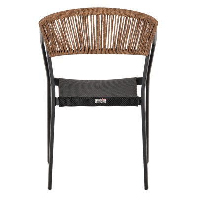 ΠΟΛΥΘΡΟΝΑ ΑΛΟΥΜΙΝΙΟΥ ART MAISON DEBRI ΜΑΥΡΟΣ ΣΚΕΛΕΤΟΣ&TEXTLINE-ΜΠΕΖ RATTAN 57,5x59x81,5Yεκ.