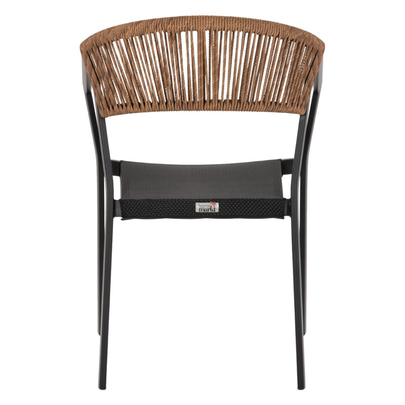 ΠΟΛΥΘΡΟΝΑ ΑΛΟΥΜΙΝΙΟΥ ART MAISON DEBRI ΜΑΥΡΟΣ ΣΚΕΛΕΤΟΣ&TEXTLINE-ΜΠΕΖ RATTAN 57,5x59x81,5Yεκ.